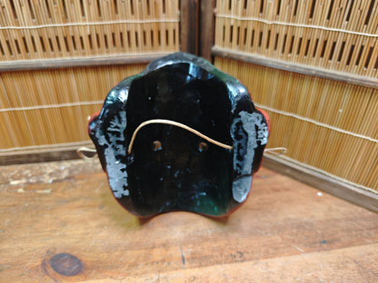 Rare Japanese Karasu Tengu Mask Handmade Pottery Folk Art Decor