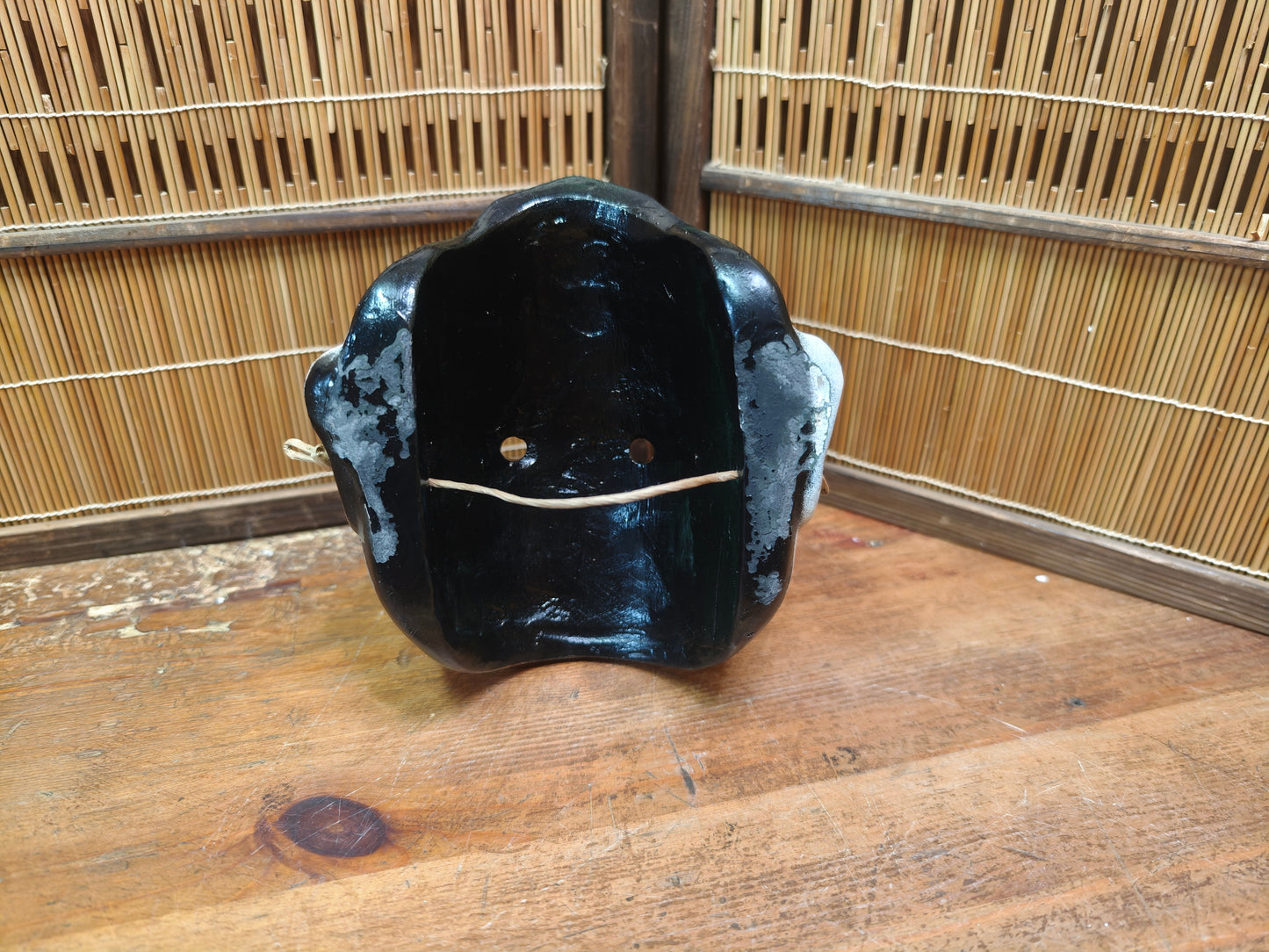 Rare Japanese Karasu Tengu Mask Handmade Pottery Folk Art Showa Era