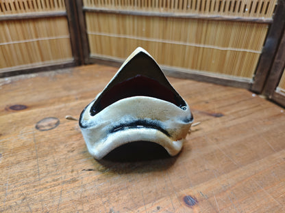 Rare Japanese Karasu Tengu Mask Handmade Pottery Folk Art Showa Era