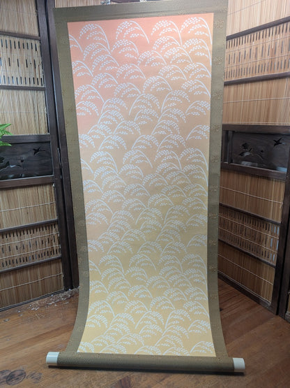 Vintage Japanese Katagami Kakejiku Scroll Washi Stencil Textile Art