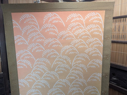 Vintage Japanese Katagami Kakejiku Scroll Washi Stencil Textile Art