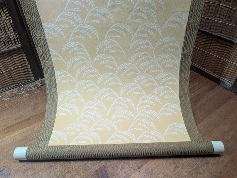 Vintage Japanese Katagami Kakejiku Scroll Washi Stencil Textile Art