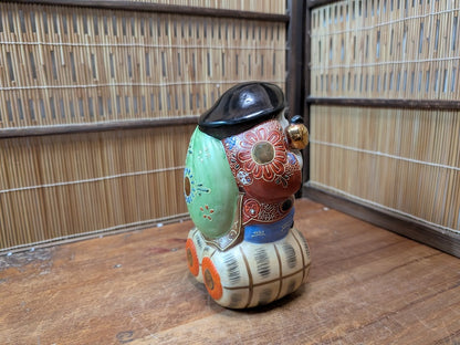 Japanese Kutani Daikokuten Seven Lucky God Figurine Wealth Art