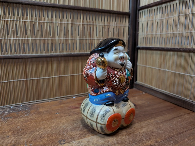 Japanese Kutani Daikokuten Seven Lucky God Figurine Wealth Art