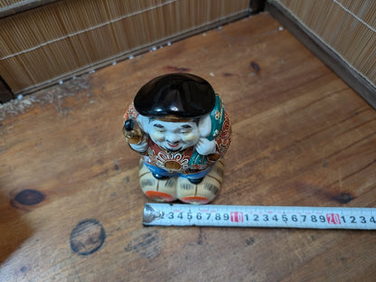 Japanese Kutani Daikokuten Seven Lucky God Figurine Wealth Art