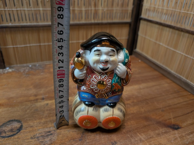Japanese Kutani Daikokuten Seven Lucky God Figurine Wealth Art