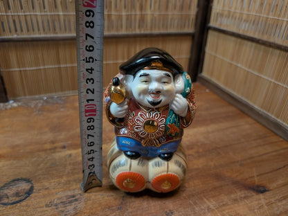 Japanese Kutani Daikokuten Seven Lucky God Figurine Wealth Art