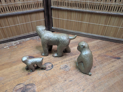 Rare Murata Hiroshi Monkey Sculpture Set Steel Art Japan Handmade