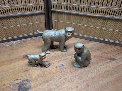 Rare Murata Hiroshi Monkey Sculpture Set Steel Art Japan Handmade
