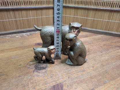 Rare Murata Hiroshi Monkey Sculpture Set Steel Art Japan Handmade