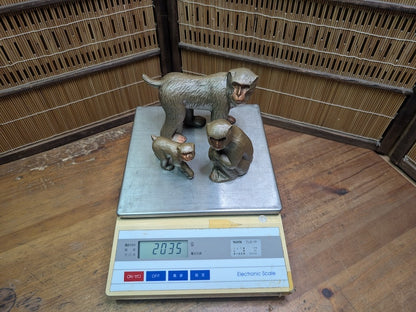Rare Murata Hiroshi Monkey Sculpture Set Steel Art Japan Handmade