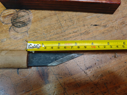 Rare Japanese Bamboo Carving Knife Signed Rauma With Custom Box Tool