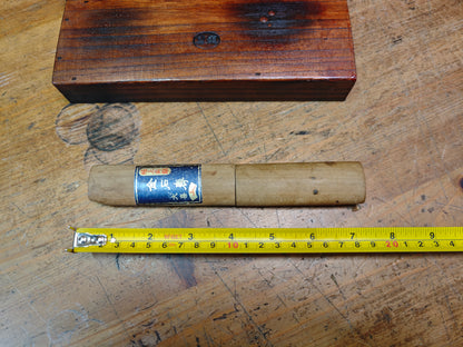 Rare Japanese Bamboo Carving Knife Signed Rauma With Custom Box Tool