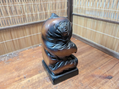 Vintage Japanese Kibori Kuma Bear Hokkaido Wood Carving Ainu Folk Art 1980s