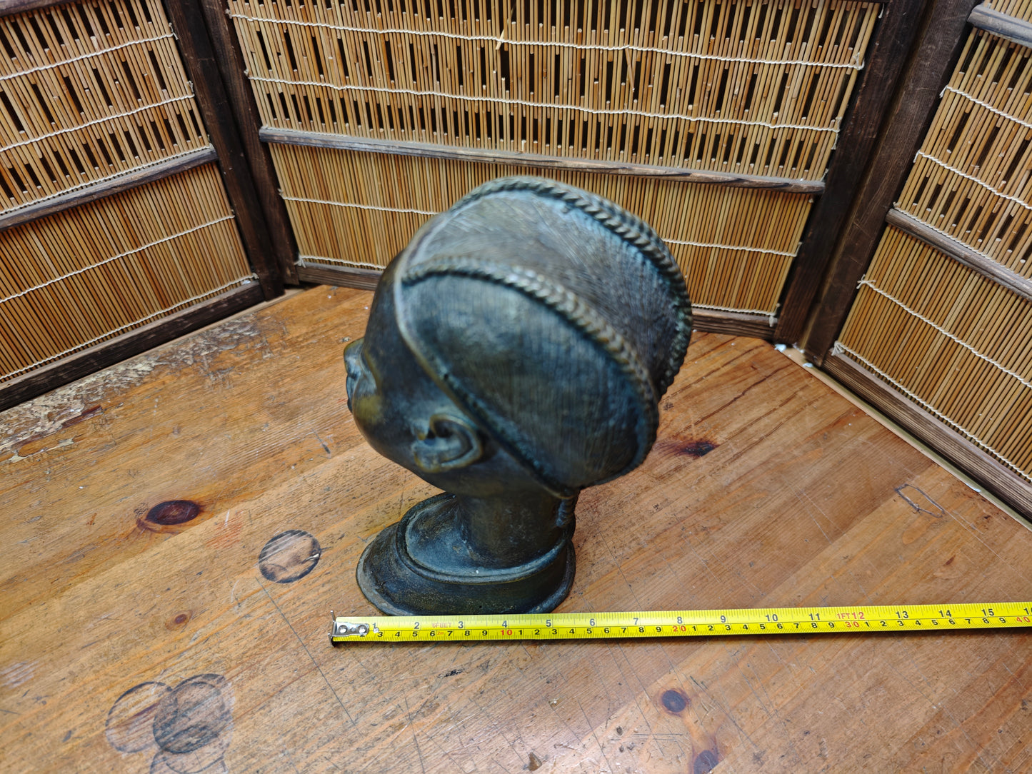 Rare African Bronze Bust Sculpture Vintage Tribal Art Japan Auction