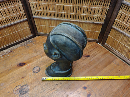 Rare African Bronze Bust Sculpture Vintage Tribal Art Japan Auction
