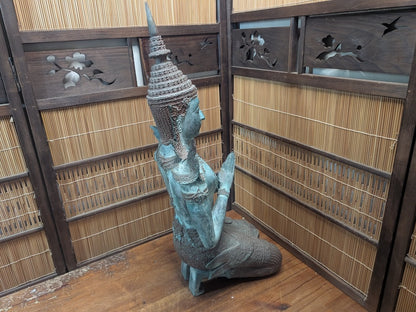Vintage Thai Bronze Theppanom Statue Guardian Figure JPN Auction Rare