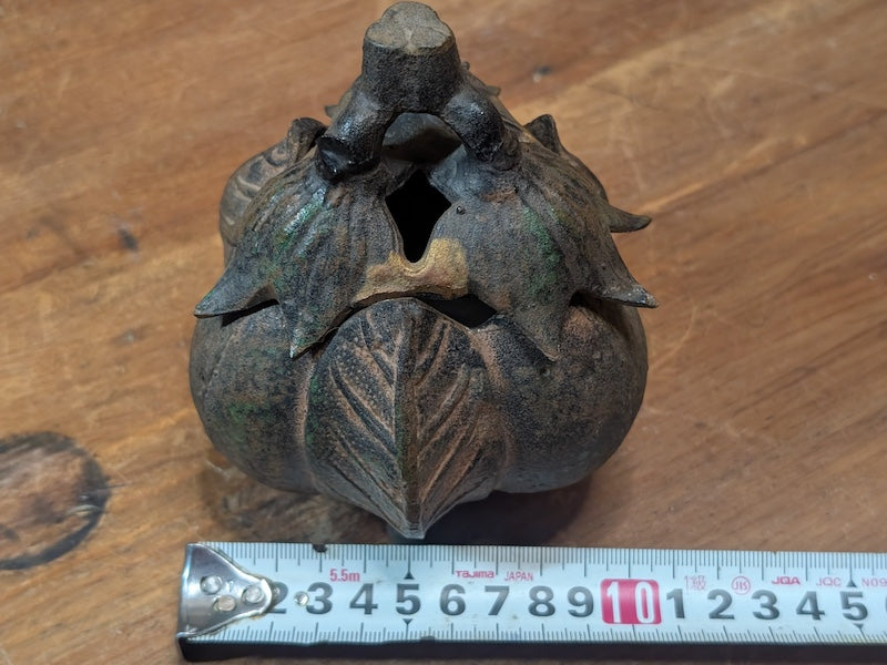 Japanese Eggplant Incense Burner Mixed Steel Koro Antique Decor