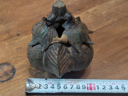Japanese Eggplant Incense Burner Mixed Steel Koro Antique Decor