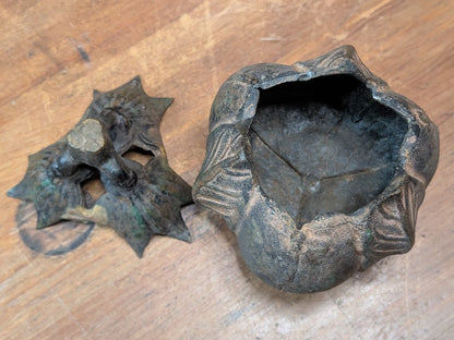 Japanese Eggplant Incense Burner Mixed Steel Koro Antique Decor