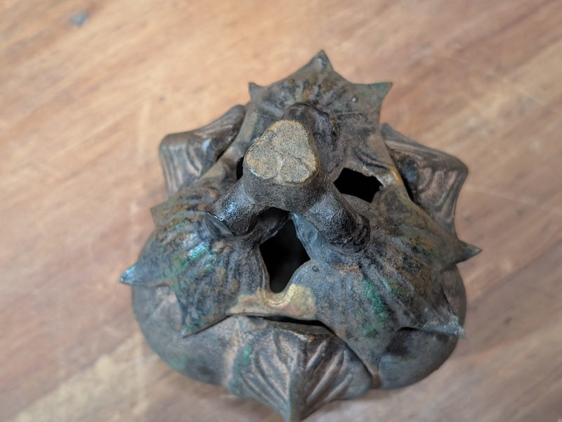 Japanese Eggplant Incense Burner Mixed Steel Koro Antique Decor