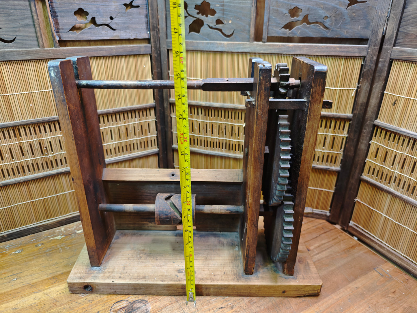 Japanese Antique Zakuri Silk Reeling Machine Converted Bonsai Display