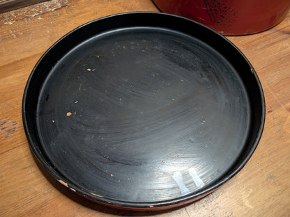Rare Japanese Antique 1930s Bamboo Storage Box Kamon Crest Auction JP