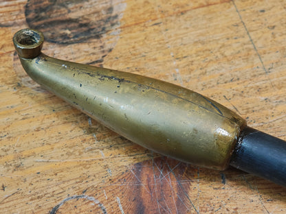 Rare Japanese Antique 1950s Kiseru Pipe Brass Bamboo Hand Engraved
