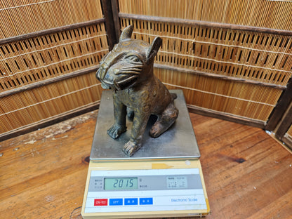 Authentic Benin Bronze Leopard Sculpture Vintage African Art JP Auction