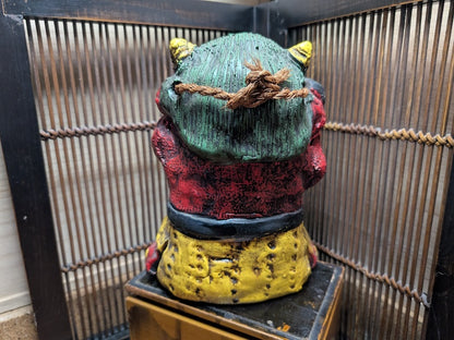Rare Japanese Antique Demon Bell Oni Devil Evil Eye Protection Decor