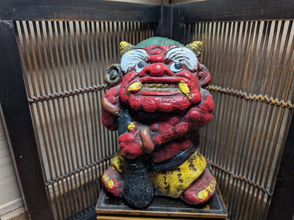 Rare Japanese Antique Demon Bell Oni Devil Evil Eye Protection Decor