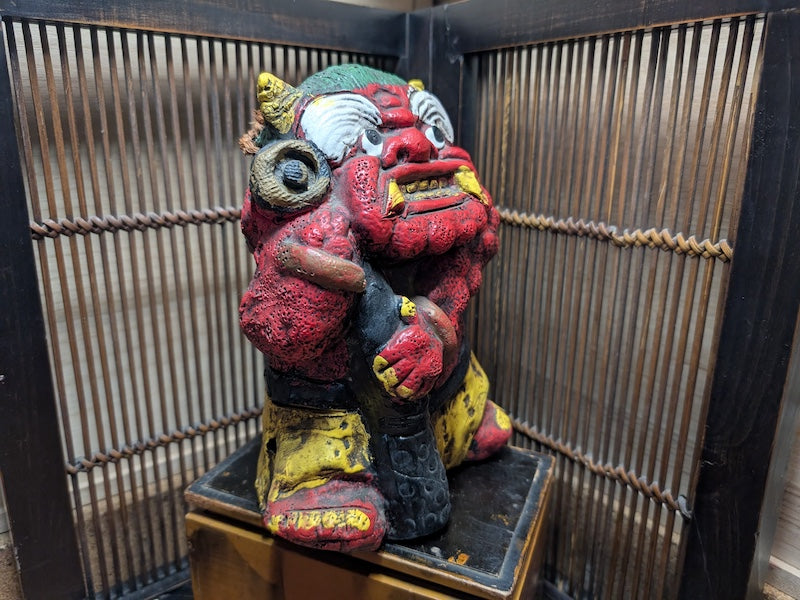 Rare Japanese Antique Demon Bell Oni Devil Evil Eye Protection Decor