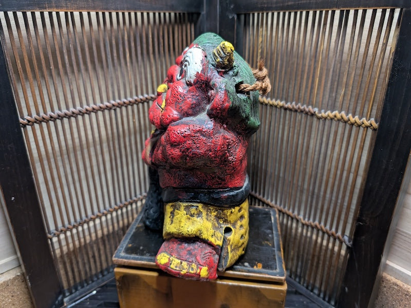 Rare Japanese Antique Demon Bell Oni Devil Evil Eye Protection Decor
