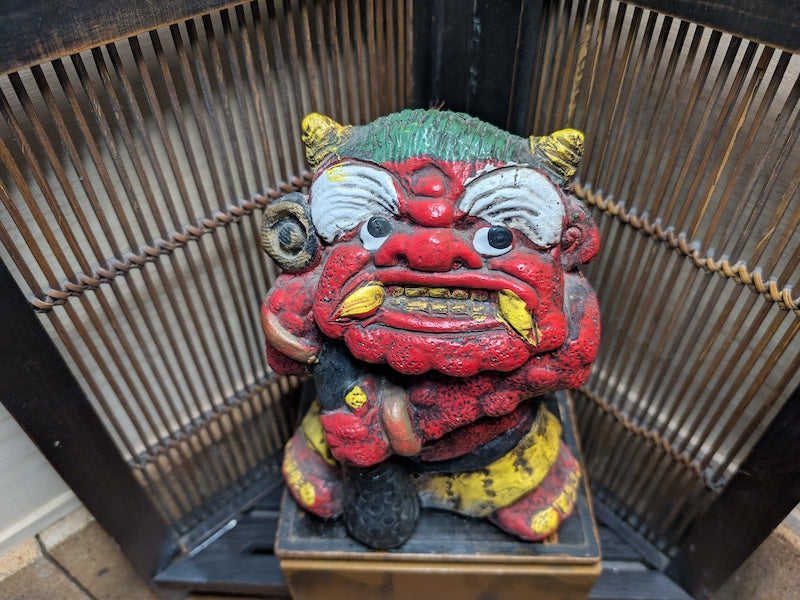 Rare Japanese Antique Demon Bell Oni Devil Evil Eye Protection Decor