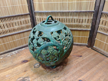 Rare Japanese Antique Garden Toro Lamp Steel Lantern 1950s Large Size Decor