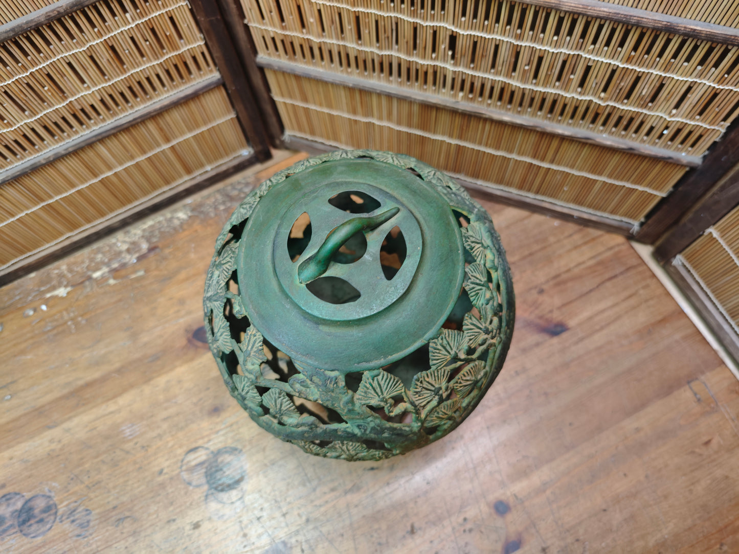 Rare Japanese Antique Garden Toro Lamp Steel Lantern 1950s Large Size Decor