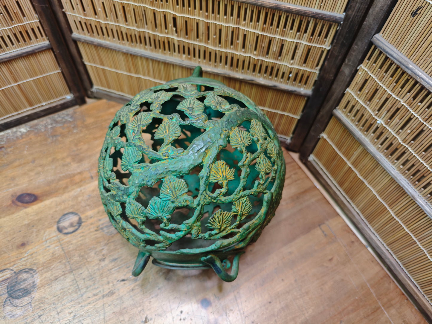 Rare Japanese Antique Garden Toro Lamp Steel Lantern 1950s Large Size Decor