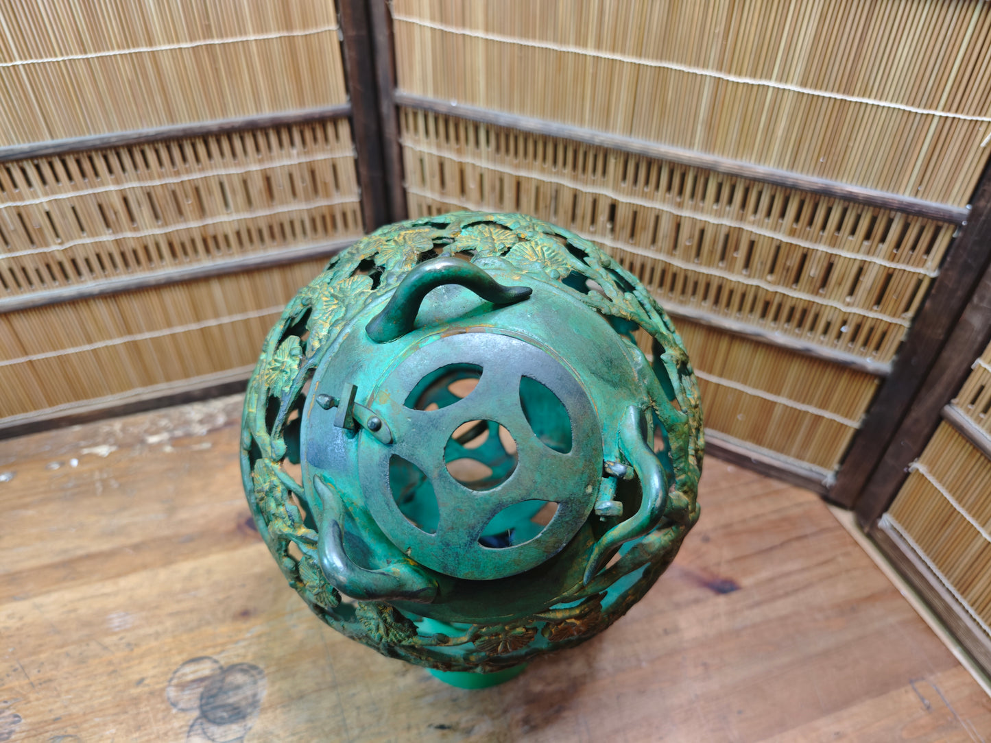 Rare Japanese Antique Garden Toro Lamp Steel Lantern 1950s Large Size Decor