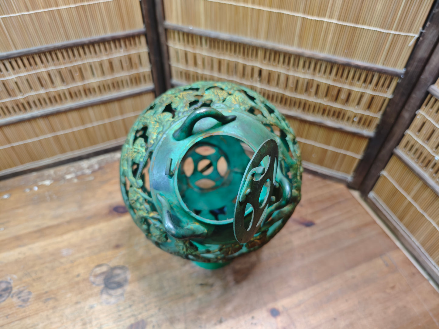 Rare Japanese Antique Garden Toro Lamp Steel Lantern 1950s Large Size Decor