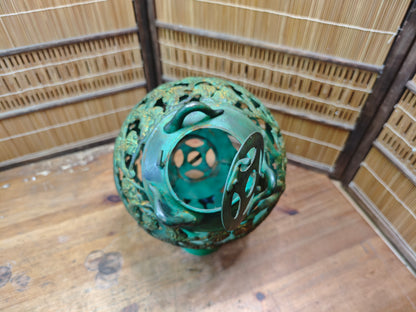Rare Japanese Antique Garden Toro Lamp Steel Lantern 1950s Large Size Decor