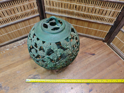 Rare Japanese Antique Garden Toro Lamp Steel Lantern 1950s Large Size Decor