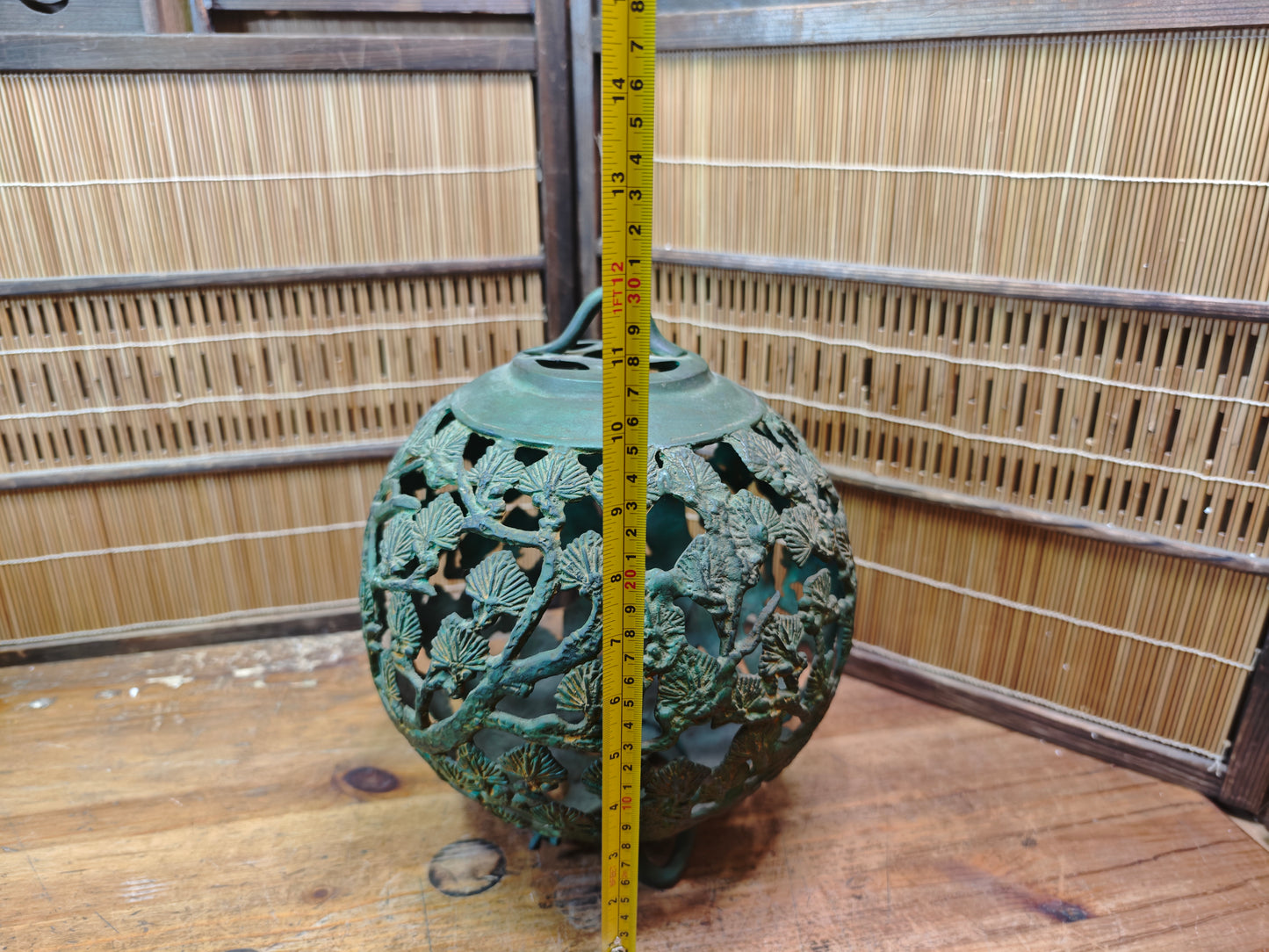 Rare Japanese Antique Garden Toro Lamp Steel Lantern 1950s Large Size Decor