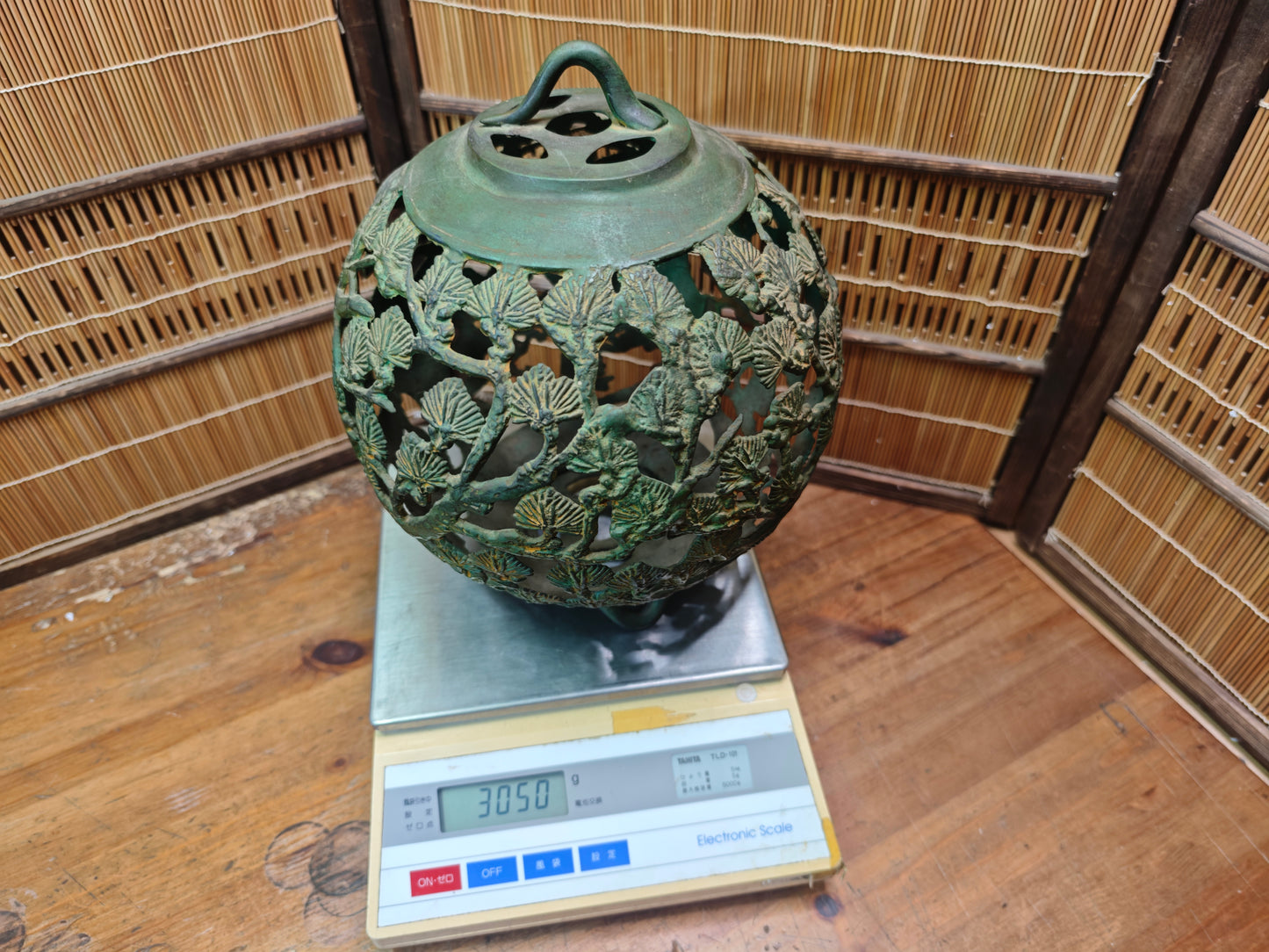Rare Japanese Antique Garden Toro Lamp Steel Lantern 1950s Large Size Decor