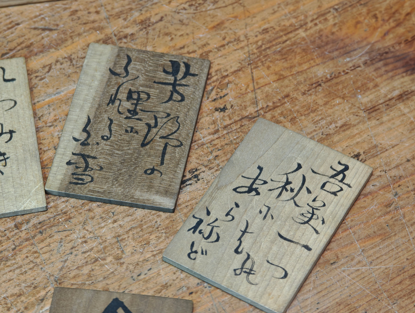 Rare Japanese Antique Meiji Era Poetry Karuta Cards Set Wooden Box