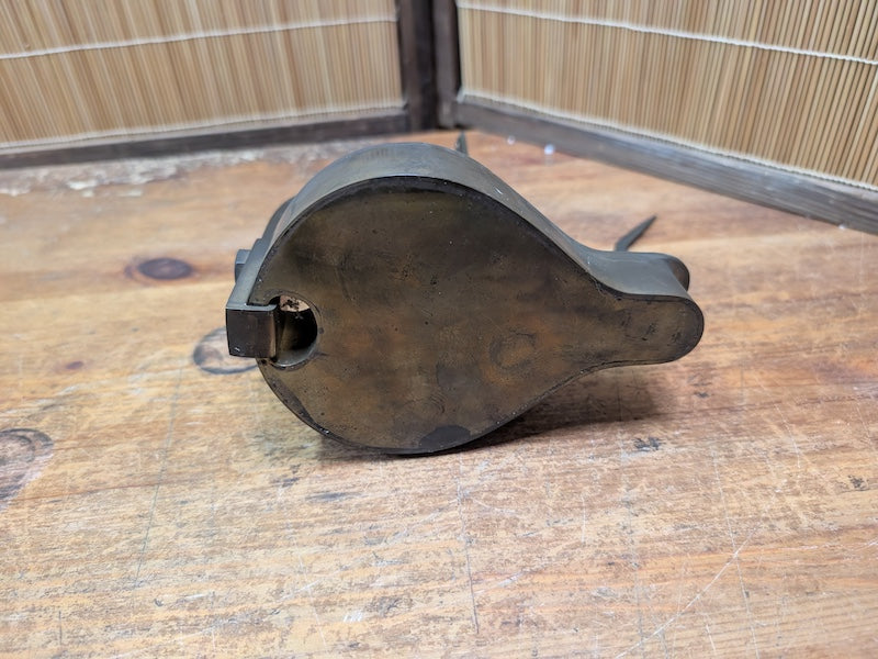 1800s Japanese Bronze Hanging Oil Lamp Meiji Irori Hearth Antique