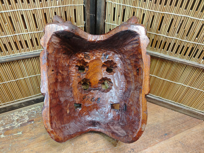 Rare Japanese Hannya Mask Hand-Carved Wood Demon Signed Noh Theater