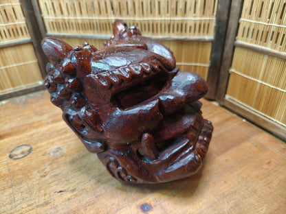 Rare Japanese Hannya Mask Hand-Carved Wood Demon Signed Noh Theater