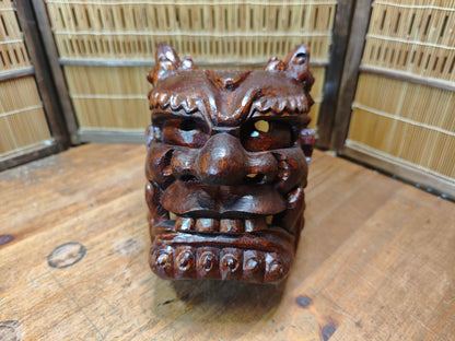 Rare Japanese Hannya Mask Hand-Carved Wood Demon Signed Noh Theater