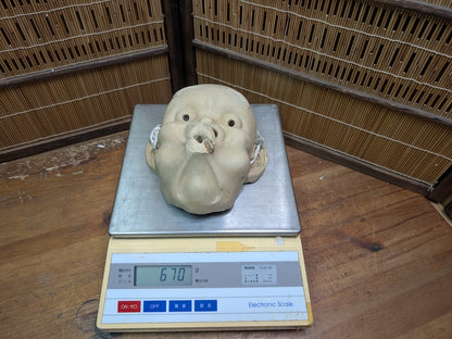 Rare Japanese Hyottoko Mask Vintage Pottery Noh Kagura Comic Spirit Auction JP