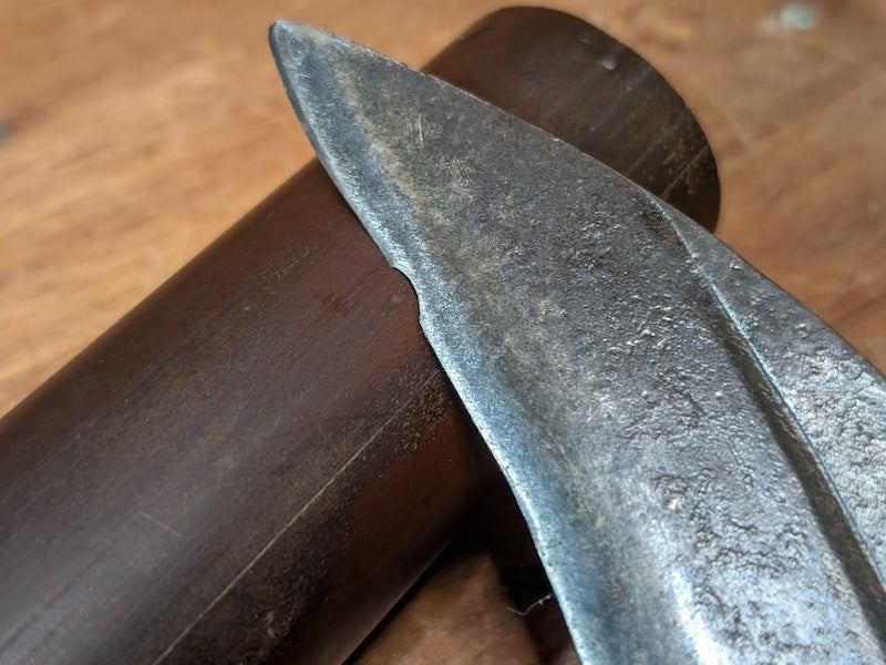 Japanese Signed Kama Sickle Antique Hand Forged Farm Tool by Fukuyasu